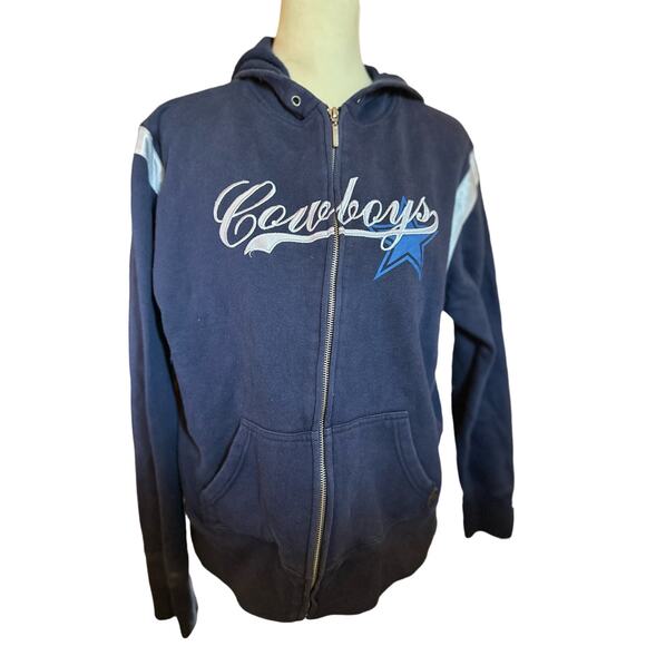 Reebok NFL Dallas Cowboys Zip Front Hoodie, Size Large, Unisex - Picture 1 of 6